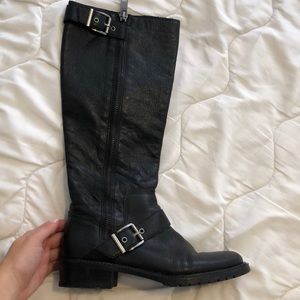 BCBG black leather boot